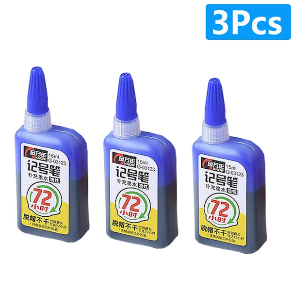 1-6 st 45 mm Vattentät Lång Huvud Nib Djupa Hål Markörer Penna Kakel Snickarpenna Multifunktionell för Träbearbetning Svart/Blå/Röd Bläck 3pcs blue ink