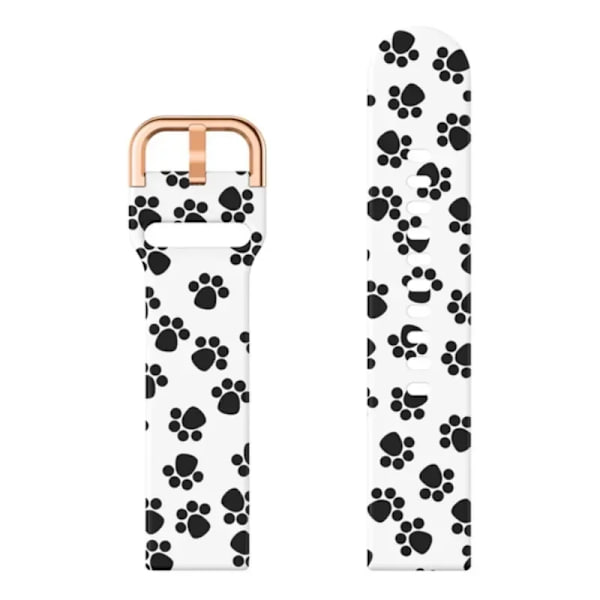 18mm Tryckt Silikonarmband för Huawei Watch Gt4 41mm 18mm Armband För Garmin Vivoactive 4S/Venu 2s Huawei Watch Gt5 41mm armband White Paw Print Huawei gt 5-4 41mm