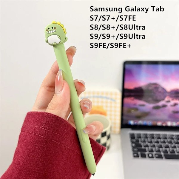 Silikon Pennfodral Tablet Touch Stylus Penna Skydd Tecknad Söt för Samsung Galaxy Tab S6 Lite S7 FE S8 Ultra S9 Plus S7 Dinosaurs