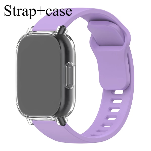 Silikonarmband + Skyddsfodral för Xiaomi Redmi Watch 5 active/5 Lite Full Cover Skärm TPU Mjukt Skal och Andningsbart Sportband PuTr Redmi Watch 5 Lite