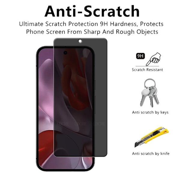 6-i-1 För Google Pixel 9A Glas Google Pixel 9A Skärmskydd Skyddande Anti-Spion Integritet 9H Härdat Glas Pixel9A Pixel 9A 3 Glass and 3 Lens For Pixel 9A