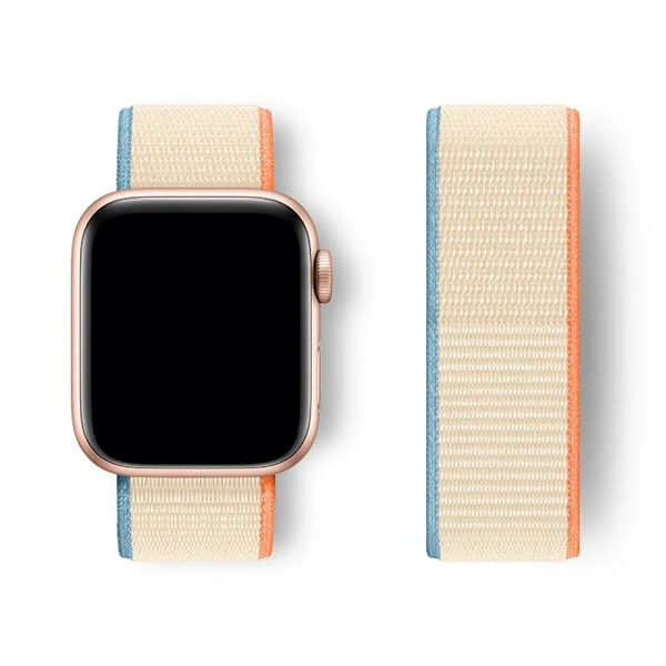 Nylon Loop Armband för Apple Watch band 44mm 40mm 45mm 41mm 46 42mm 49mm 44 45 mm armband iWatch serie 10 9 SE 7 6 5 4 Ultra 2 Cream 66 40mm 41mm S10-42mm