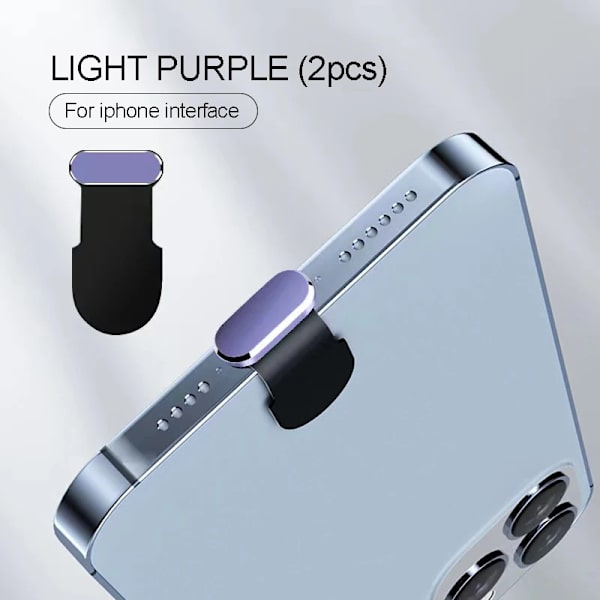 iphone Tillbehör Dammskydd för Usb Dammskydd iphone 14 pro max Tillbehör Usb c Dammskydd Typ c Dammskydd Charm Kapsel iphone light purple2