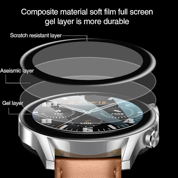 3D Böjd Kant HD Mjukt Glasskärmskydd För Huawei Watch GT2 2E 2Pro 42mm 46mm Fit ES Skyddsfilm För Honor Magic 42mm 2pcs 42mm