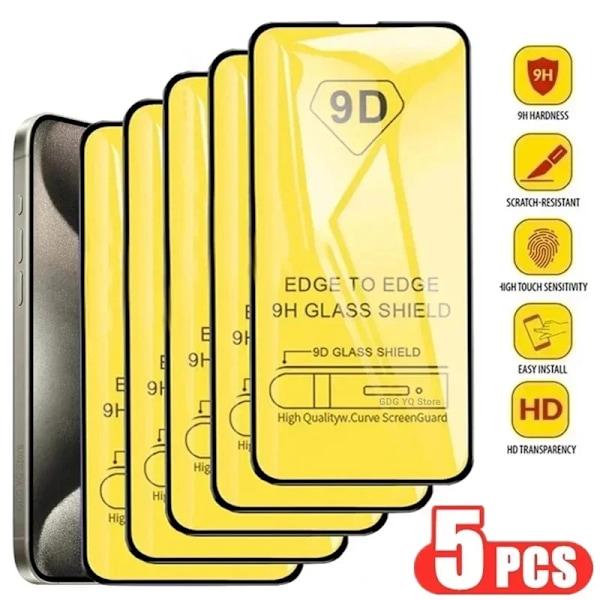 1-5 st 9D Härdat Glas För iPhone 16 Pro Max 15 14 13 11 12 Mini XR X Xs Max 7 8 Plus SE 6s 16pro 15pro 13pro Skärmskydd For 7 Plus 8 Plus 3PCS