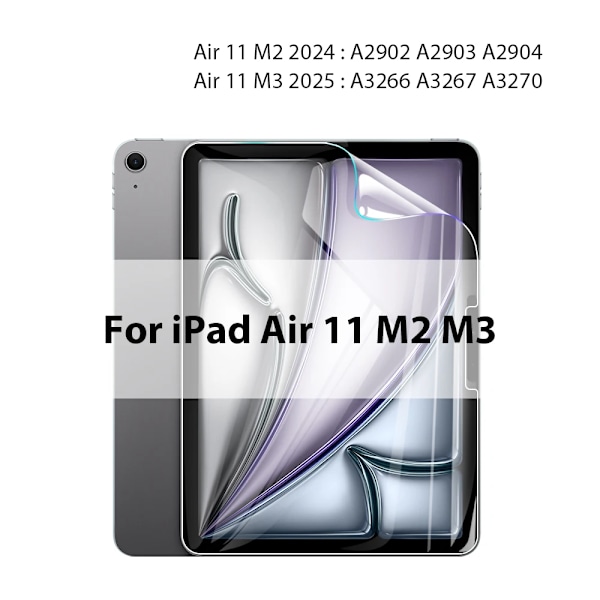 Hydrogel Film för Ipad Pro 13 M4 12.9 Air M2 M3 11 5 4 A16 10 9 9:e 10:e Generationen Mini 7 6 2025 Skärmskydd Tillbehör Air 11 M2 M3