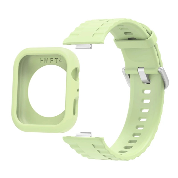 Silikonarmband för Huawei Watch Fit 4 Pro, fallskydd, mjukt fodral för Huawei Watch Fit 4/4Pro, andningsbart armband för fit 4 Light green For Huawei Fit 4