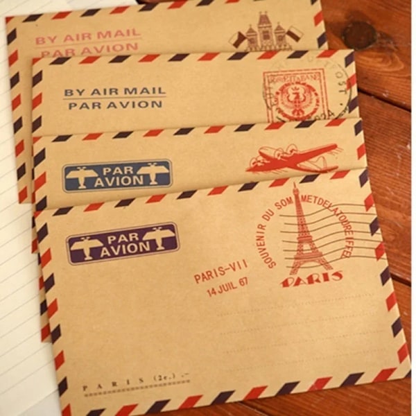 10 st 9,7*7,5 cm Retro Populärt Kuvert Vykort Brev Tåligt Kraft Pappersvaror Förvaringspapper Skolmaterial