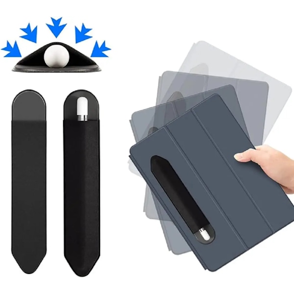 Självhäftande pennfodral för Apple Pencil 2 1 Stickhållare för IPad Pennskydd Tablet Touch Stylus Väska Fodral Stylushållare Grey