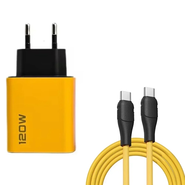 120W Snabbladdning 4 Portar Mobiltelefonladdare QC3.0 USB Typ C Laddare Dubbel PD Väggadapter EU/US/UK Kontakt för IPhone15 Xiaomi EU Set