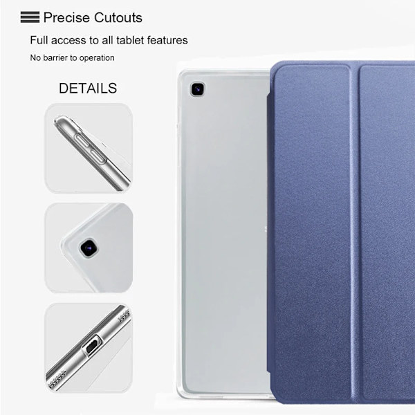 Fodral för Samsung Galaxy Tab A 8.0\" 2019 Skydd Flip Tablet Fodral Läder Smart Magnetiskt Ställ Skal PC Baksida SM-T290 SM-T295 Silk Gold SM-T290 T295