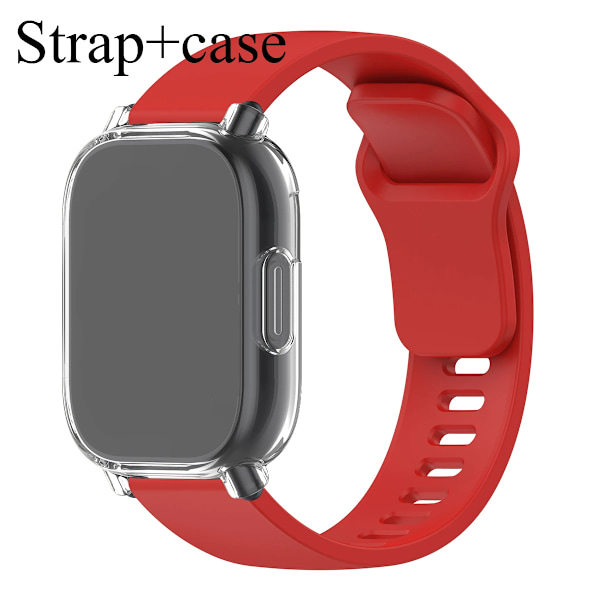 Silikonarmband + Skyddsfodral för Xiaomi Redmi Watch 5 active/5 Lite Full Cover Skärm TPU Mjukt Skal och Andningsbart Sportband RTr Redmi Watch 5 Lite