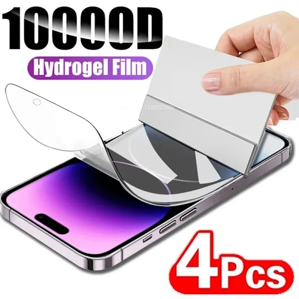 4 st Mjuka Hydrogel Filmer 13 12 Pro Max Silikon TPU Skärmskydd För IPhone 14 11 XS XR X 7 8 15 Plus Stödjer upplåsning For iPhone XR 4pcs