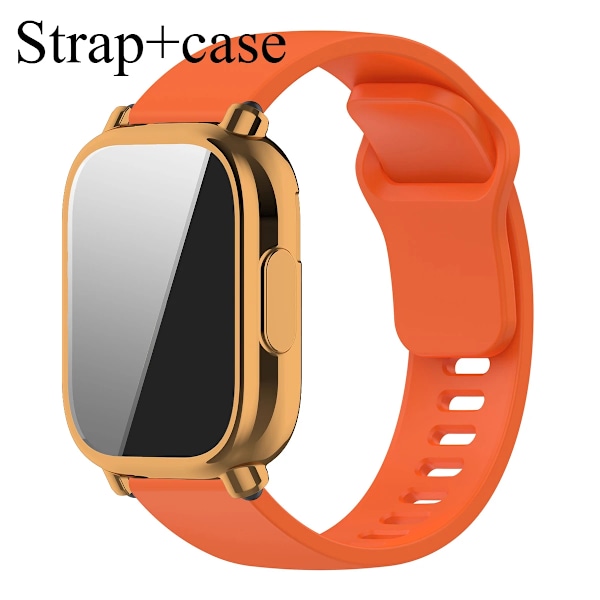 Silikonarmband + Skyddsfodral för Xiaomi Redmi Watch 5 active/5 Lite Full Cover Skärm TPU Mjukt Skal och Andningsbart Sportband OO Redmi Watch 5 Active