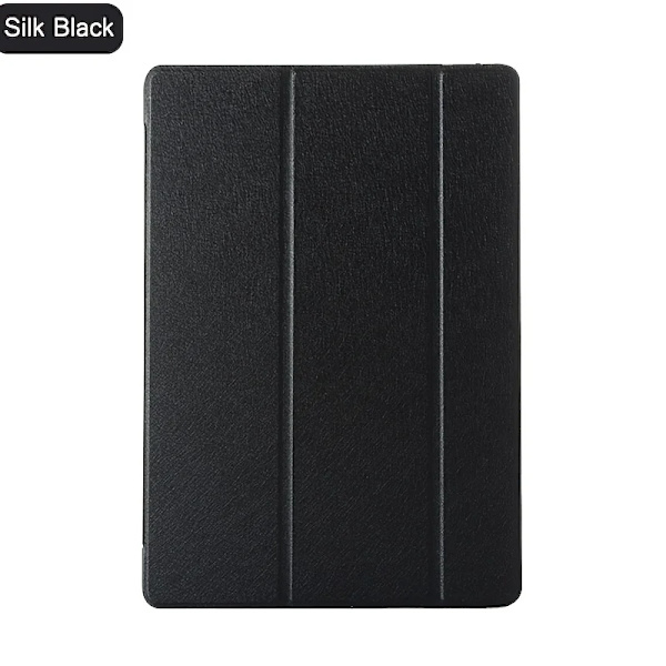 Fodral för Samsung Galaxy Tab A A9 Plus A8 10.5 A7 Lite T220 X200 X210 T580 S5E S6 Lite S2 T810 P620 PU Tablet Cover Smart Case Silk Black Tab A9 Plus X210