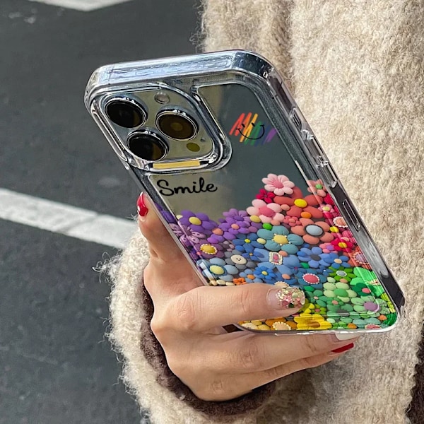 Skal för iPhone 15 14 13 12 11 XSM XR X 7 8 Plus Blomma Himmel Ins Telefonskal Fullständigt Skydd Transparent Skal Mjukt Omslag KY-02-D0013 IPhone Xr