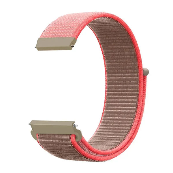 20 22mm Nylon Klockarmband För Garmin Vivoactive 3 4 5/Venu 2 Plus/Venu 3/Forerunner 55 158 265 965 745 645 255 Music Loop Armband Neon powder 22mm Width Band