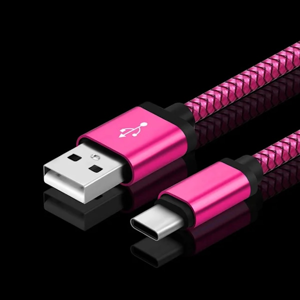 2m 3m USB Typ C Kabel snabbladdning Batteriladdare Sladd för Samsung Galaxy A51 A71 A5 A70 A81 M31 A12 S21 S10 S10E S9 A50 Brown 0.25m