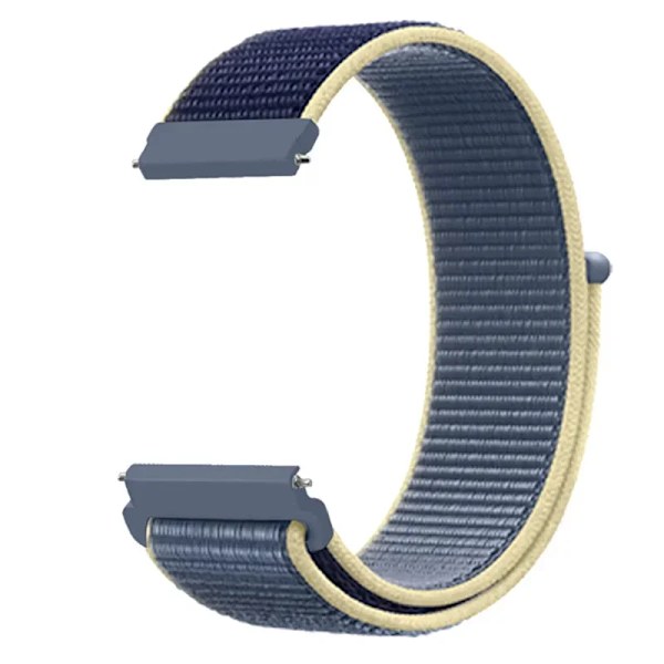 20 22mm Nylon Klockarmband För Garmin Vivoactive 3 4 5/Venu 2 Plus/Venu 3/Forerunner 55 158 265 965 745 645 255 Music Loop Armband Ice Ocean Blue 22mm Width Band