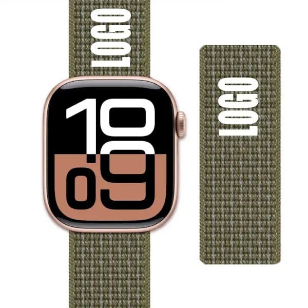 Nylon Loop Armband för Apple Watch band 44mm 40mm 45mm 41mm 46 42mm 49mm 44 45 mm armband iWatch serie 10 9 SE 7 6 5 4 Ultra 2 134 Darkgreen with 40mm 41mm S10-42mm