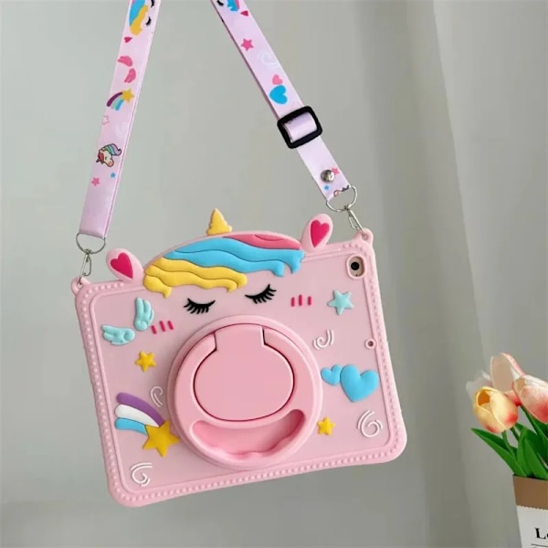 Stativfodral för barn till Samsung Galaxy Tab S6 A7 Lite A8 A9 Plus 8.7 11 tums tecknad enhörning silikon skyddsfodral för surfplatta JMDJS-NoSP Tab A9 8.7 inch