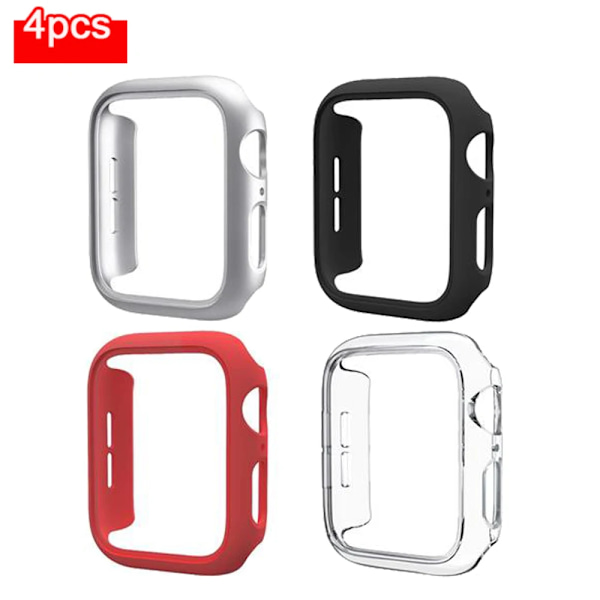 4 st Fodral för Apple Watch Series 7 8 41mm 45mm 40mm Skydd PC-skydd för iWatch Series 6 5 4 38mm 42mm Stötfångarfodral Ingen Skärm F 41mm