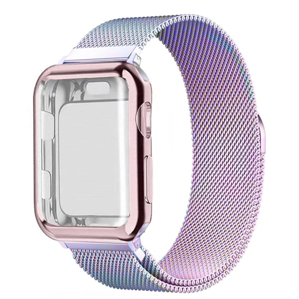 Fodral+Armband Milanese Loop För Apple Watch armband 44mm 40mm 45mm 46mm 49mm 42mm 38mm Armband iwatch Series 10 9 8 SE Ultra 2 Armband Multicolor 40mm-Series 4 5 6 SE