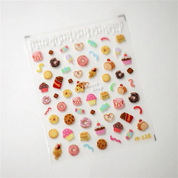 1 st 5D Japanska Kawaii Fjärils Nagelstickers Lyx Glitter Skal Aurora Nagelkonst Dekorationer Dekaler DIY Manikyr Slider Folie 1pcs M-128