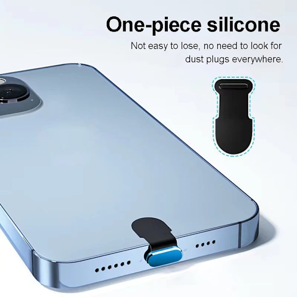 iphone Tillbehör Dammskydd för Usb Dammskydd iphone 14 pro max Tillbehör Usb c Dammskydd Typ c Dammskydd Charm Kapsel iphone Black(2pcs)