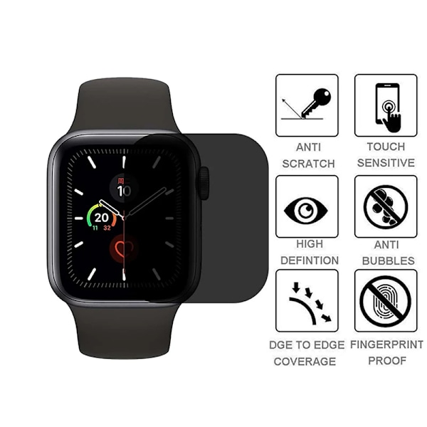 Sekretess Skärmskydd för Apple Watch 41mm 40mm 44mm 45mm 38mm 42mm för iWatch Series 9 8 7 SE 6 5 4 Anti Spion Bländskydd 1 pcs 40mm