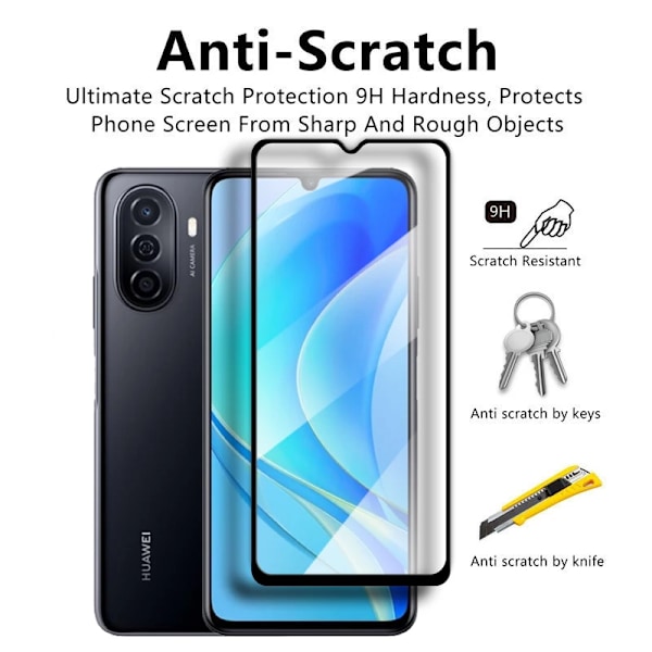 4-i-1 För Huawei Nova Y70 Glas Nova Y70 Härdat Glas 2.5D Full Cover Skärmskydd Huawei Nova Y70 Plus Linsskydd 6.75 tum For Nova Y70 Plus 1 Glass and 1 Lens