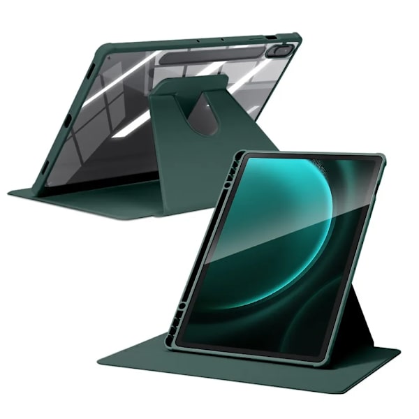 Skal för Samsung Galaxy Tab S9, S9 FE, S6 Lite, Tab A9, A8, S9 Plus FE, S7, S8, S7 S8 Plus S7 FE 12.4in, S7 S8 11in Akrylskydd Dark Green Tab A9 8.7in