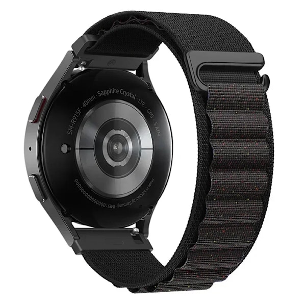 22mm 20mm Nylon Alpine Loop Armband för Huawei Watch GT5 Pro GT5 GT4 GT3-2 46mm Armband Klockarmband för Samsung Watch 7 6 5 4 Bälte Black shiny for width 20mm