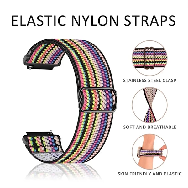 20mm/22mm Glänsande elastiskt armband för Amazfit gts 4-3-2-2e-mini/GTR 4/3 Pro band Amazfit Bip 5/Bip3 pro/Balance/GTS/GTR 4-3-2 armband flash purple 07 20mm watch band