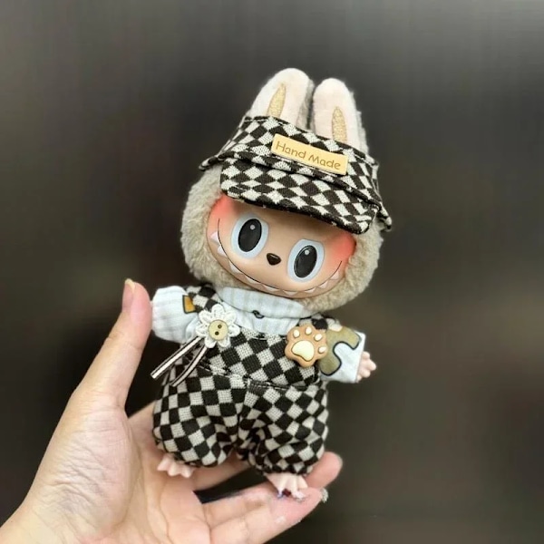 Mini Plyschdockas Kläder Outfit Tillbehör För Korea Kpop Exo 15-17cm Labubu Idol Overall Set Kläder Gåva Labu-25 No doll