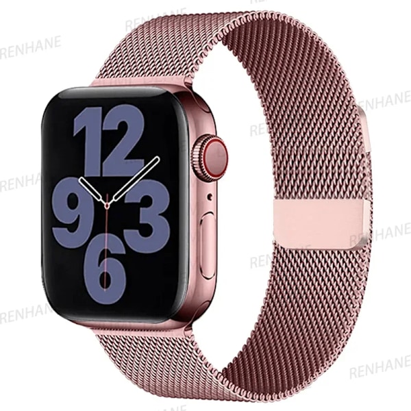 Milanese Armband för Apple Watch Ultra 2 49mm 45mm 46mm 44mm 40mm 42mm 41mm Armband för iWatch Series 10 9 3 4 6 5 SE 7 8 Rem Pink 42(S3)-44-45-46-49mm