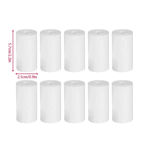 10 Rullar Termopapper Kamera Utskrift Vit Barnkamera Träfiber Instant Print Barn Rullpapper Miniskrivartillbehör 3 Color Sticky A