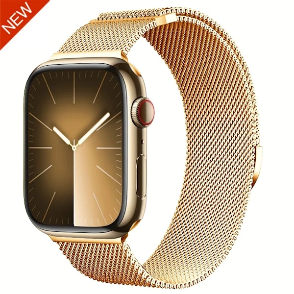 Magnetiskt Milanese Armband För Apple Watch Band 10 9 8 7 46mm 42mm 45mm 41mm Ultra 2 49mm Metallarmband iWatch 6 5 4 SE 44mm 40mm Gold NEW For 38mm-40mm-41mm