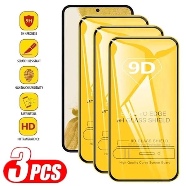 Nytt 9D härdat glas för Samsung Galaxy A13 A53 A52 A32 A12 A50 A51 A52S A72 A54 A33 A71 A21S A73 M12 M52 M31 S10E skärmskydd For Samsung A52 (5G) 3 Pieces