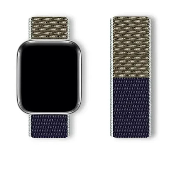 Nylon Loop Armband för Apple Watch band 44mm 40mm 45mm 41mm 46 42mm 49mm 44 45 mm armband iWatch serie 10 9 SE 7 6 5 4 Ultra 2 Khaki 47 40mm 41mm S10-42mm