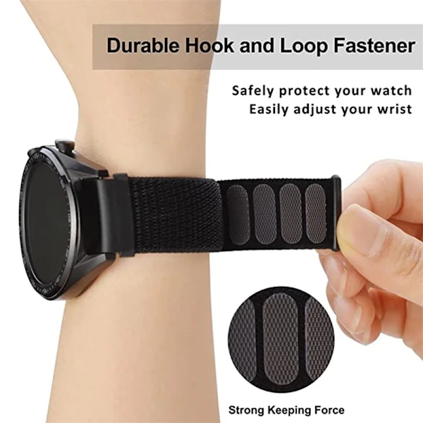 20mm 22mm Nylon Loop band för Amazfit GTS4/2/3/3pro/2e/GTS2 Mini/GTR 4 42mm/47mm/GTR2/2e/stratos armband Amazfit bip rem 66 Thermal Lime 22mm