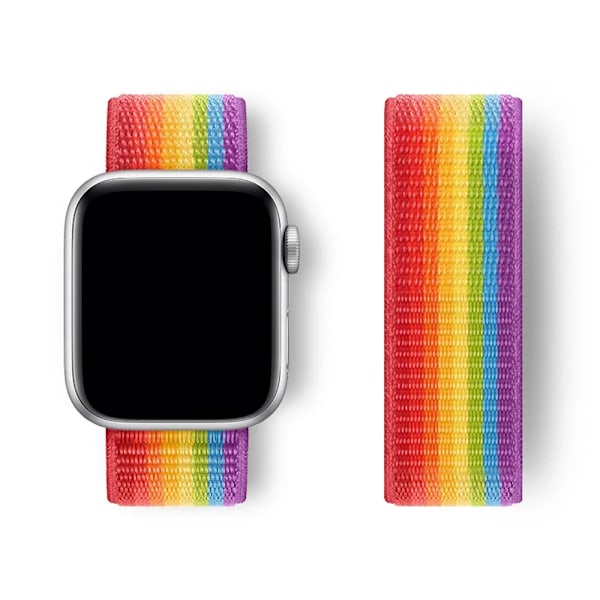 Nylon Loop Armband för Apple Watch band 44mm 40mm 45mm 41mm 46 42mm 49mm 44 45 mm armband iWatch serie 10 9 SE 7 6 5 4 Ultra 2 Pride Edition 39 42 44 45 46 49 mm