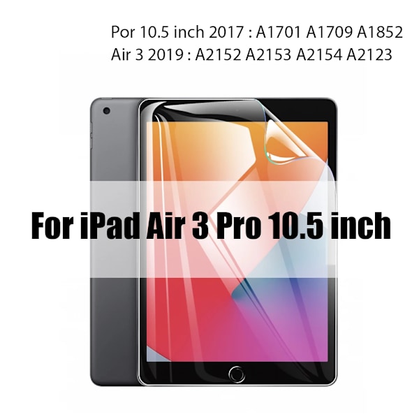 Hydrogel Film för Ipad Pro 13 M4 12.9 Air M2 M3 11 5 4 A16 10 9 9:e 10:e Generationen Mini 7 6 2025 Skärmskydd Tillbehör Air 3 Pro 10.5