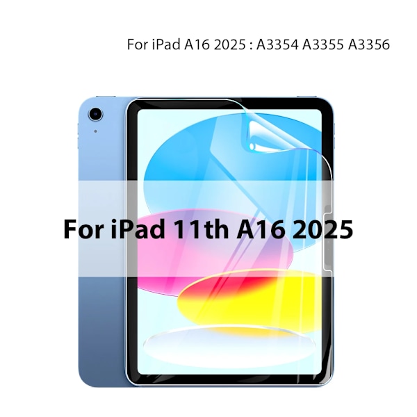 Hydrogel Film för Ipad Pro 13 M4 12.9 Air M2 M3 11 5 4 A16 10 9 9:e 10:e Generationen Mini 7 6 2025 Skärmskydd Tillbehör For iPad A16 2025