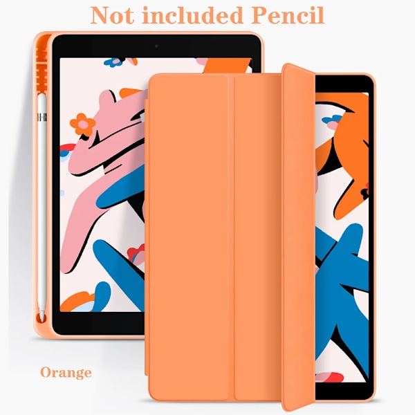 2025 M3 Fodral för iPad 11:e/10:e/9:e/8:e/7:e Gen Air 11 5/4 Pro 13 12.9 11 Fodral 2024 iPad 9:e Generationens Fodral 10.2 Mini 6 Pennhållare Orange 1 2022 2021 2020 Pro11
