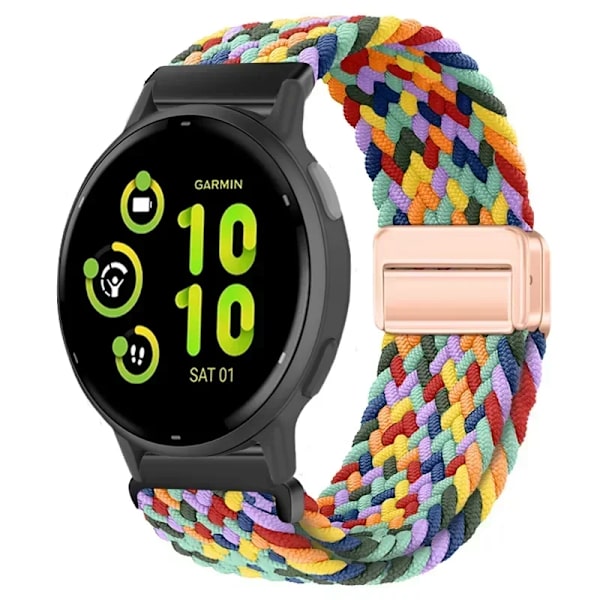 20/22 mm nylonarmband för Garmin Forerunner 55 165 265 965 255 magnetiskt flätat andningsbart band för Garmin Active 5/Venu 3 Correa W-Seven color Garmin 965-265