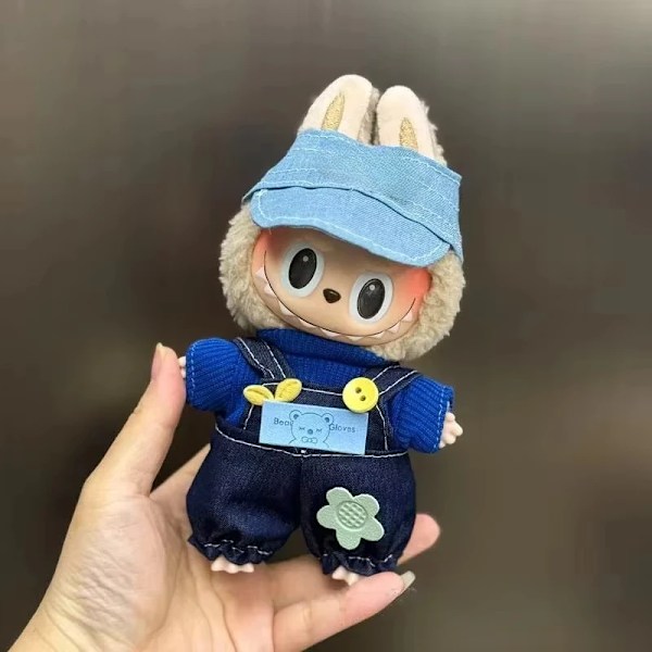 Mini Plyschdockas Kläder Outfit Tillbehör För Korea Kpop Exo 15-17cm Labubu Idol Overall Set Kläder Gåva Labu-24 No doll