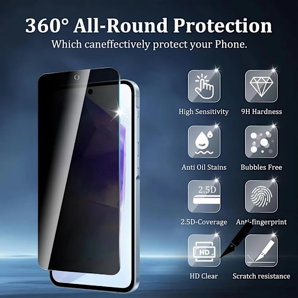 Sekretess Skärmskydd För Samsung S25 Ultra S24 S23 S22 S21 Plus Anti-Spion Glas Samsung S24 Ultra S20 FE Note 20 10 Lite S10e For Samsung S22 Plus Privacy Glass