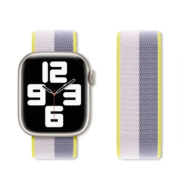 Nylon Loop Armband för Apple Watch band 44mm 40mm 45mm 41mm 46 42mm 49mm 44 45 mm armband iWatch serie 10 9 SE 7 6 5 4 Ultra 2 lavender liac 112 42 44 45 46 49 mm