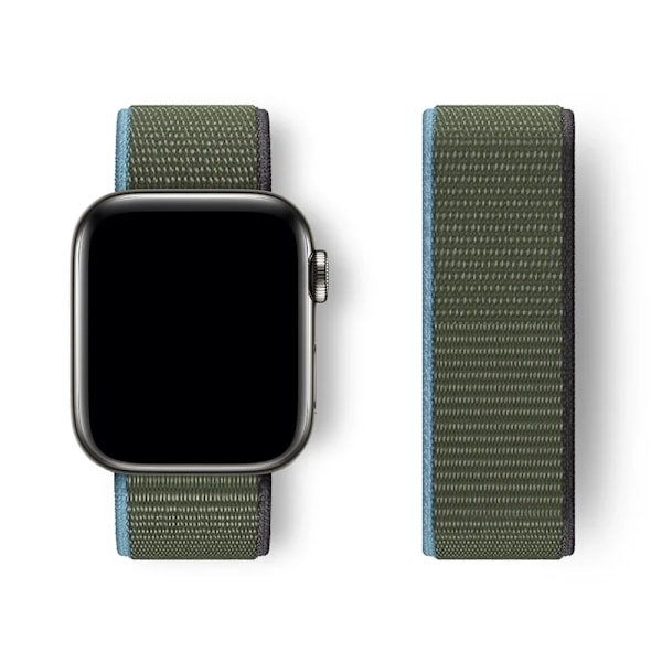 Nylon Loop Armband för Apple Watch band 44mm 40mm 45mm 41mm 46 42mm 49mm 44 45 mm armband iWatch serie 10 9 SE 7 6 5 4 Ultra 2 Inverness Green 69 42 44 45 46 49 mm